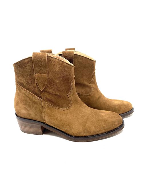 Texanische Ankle Boots für Damen IL LACCIO | MIRA02VELOURWHISKY377